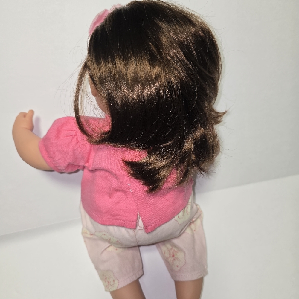 14" Corelle Pink Baby Doll with Brown Eye/Hair & Brush - Picture 7 of 16